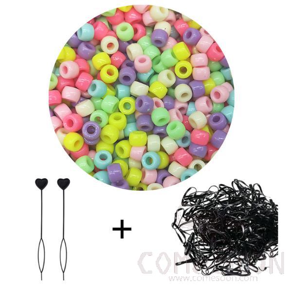 ASST HAIR BEADS,Acrylic,Macaron