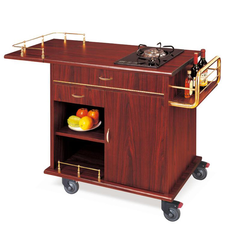 Cooking Cart, Mobile Cooking Trolley Trolley, w/ Single Burner 