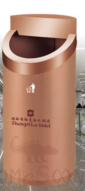 Round Trash Can, 201, Rose Gold, 348*850Mm , Dustbins