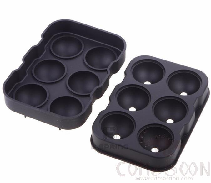 Silicone Ice Cube Mold， Black Six Balls，L18 * W12.5 * H5cm
