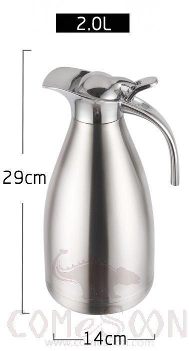 Double layer vacuum stainless steel kettle, Inner S/S 304, Outer S/S201, 2L