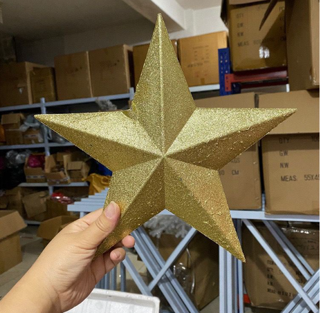 Gold Haning Stars ,Plastic,Gold,30CM(D)