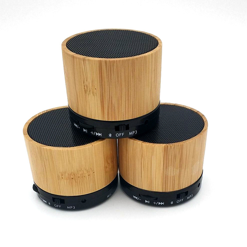 Bamboo Speaker，Abs+ Bamboo，90*90*50MM，USB，300MAH