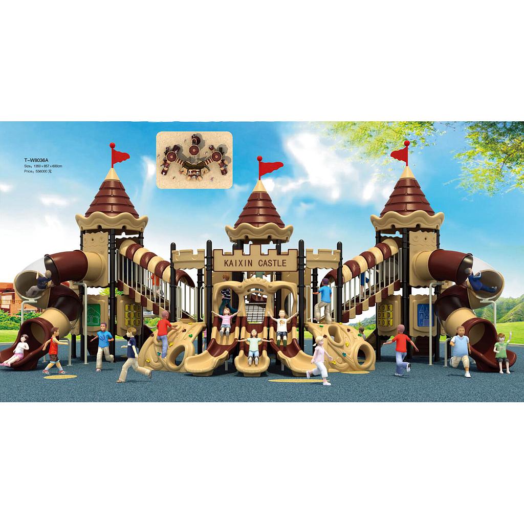 Outdoor Slide，L1350*W857*H600CM， Playground Castle