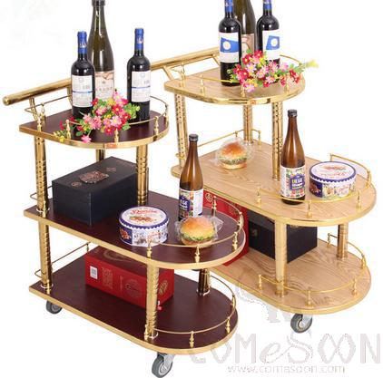 Wine Cart, SS201 (Titanium Plated),77*40*92.5CM