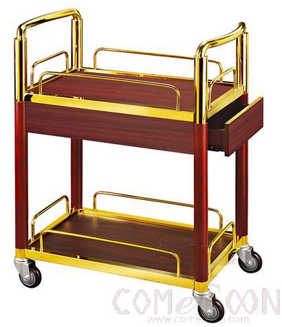 Dining Cart,SS201, Titanium Plating，L69*W36*H75CM