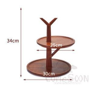 Log food display rack, Solid Sabli wood, Two layers,