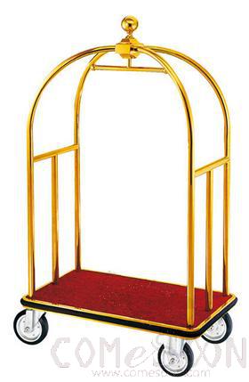 Golden Roof Hotel Lobby Luggage Cart,SS201,L1100*W650*H1860mm  Lobby Luggage Trolley