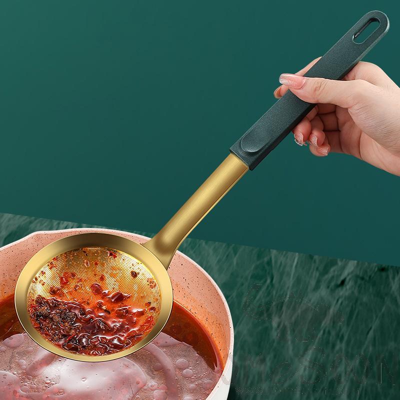 SS fine mesh fat skimmer spoon, SS 304, 15×(L.)38cm