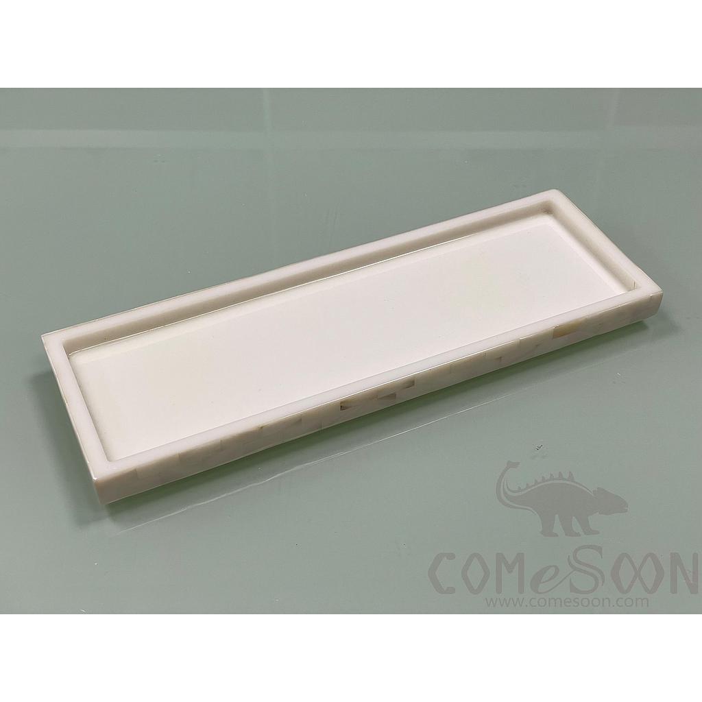 Z1-White Shell Long Small Tray,Resin+Natural Shell,308*104*18Mm