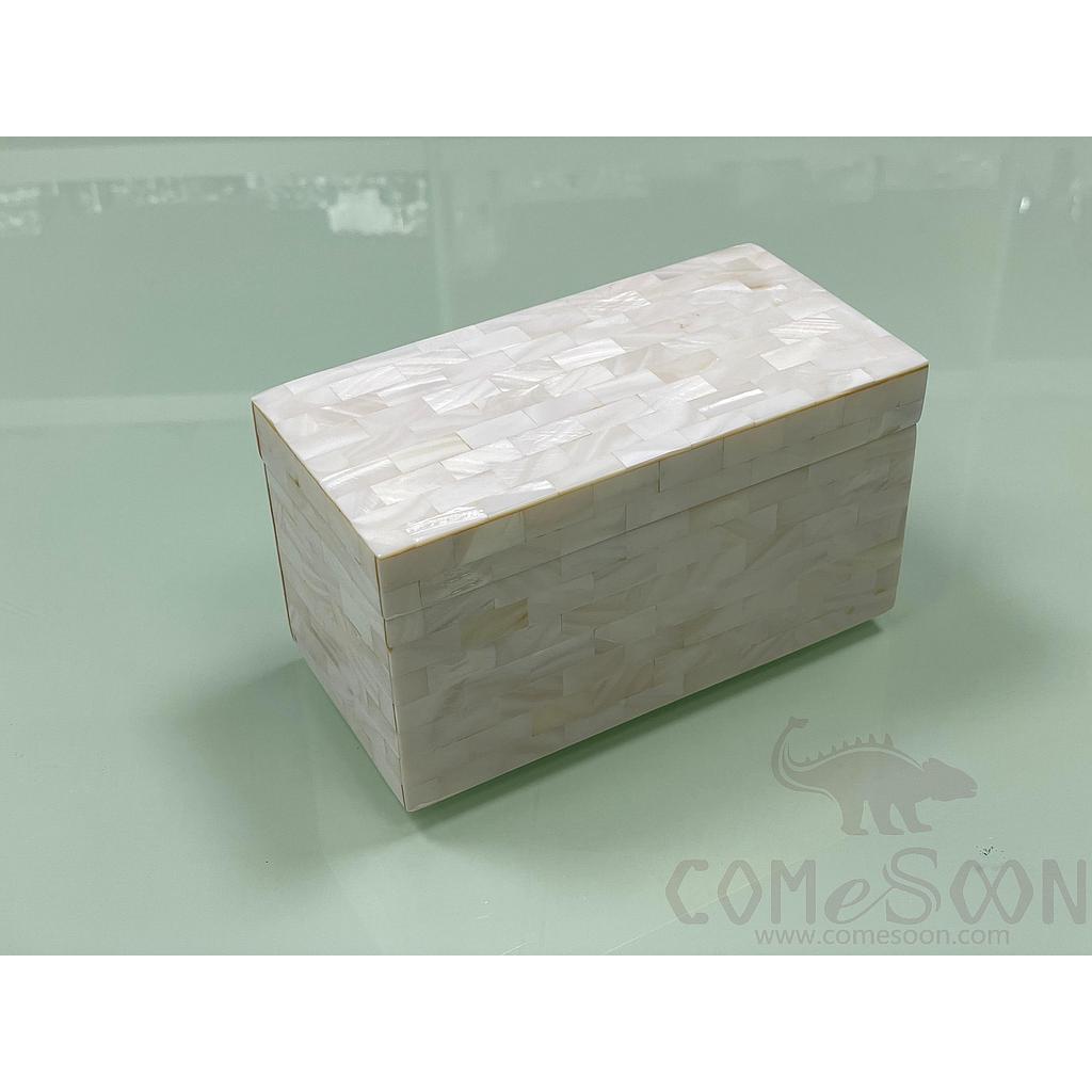 Z1-Round White Shell Tea Box,Acrylic+Natural Shell,168*85*90Mm