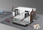 Megatron Double Head Coffee Machine,Wood Grain Silver
