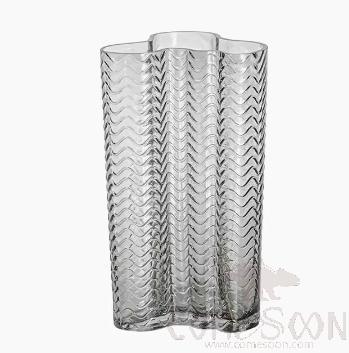 Large Clear Glass Vase Ornaments,Gray
