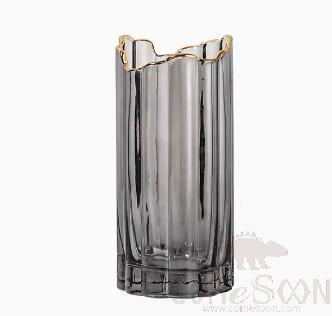 Small Clear Glass Vase Ornaments,Gray