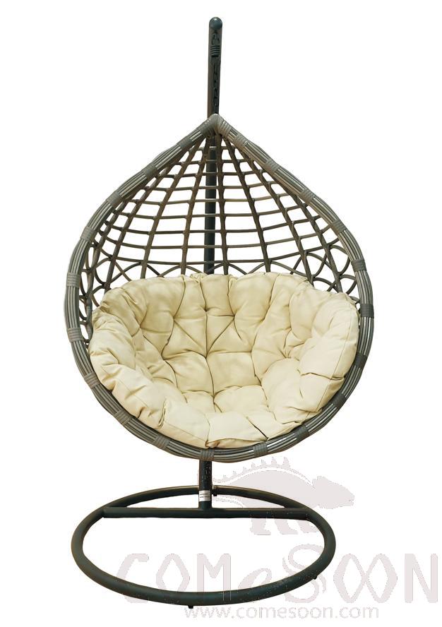 Round Pe Rattan Iron Hanging Chair,Iron ,103*70*120cm
