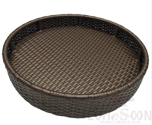 Pool Floating Basket, Lined With Aluminum Tube Flat Rattan Line, D60*15cm