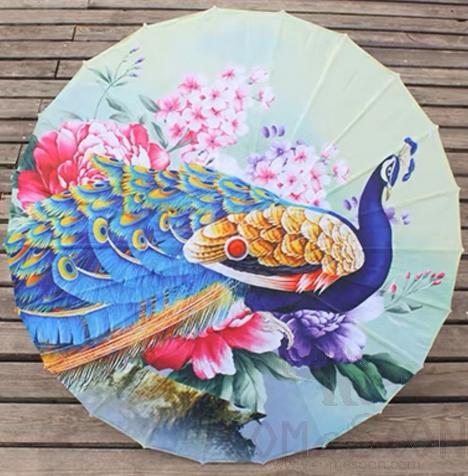Oil Paper Umbrella, Silk Fabric, 70cm