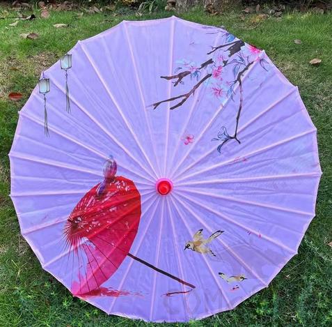 Oil Paper Umbrella, Silk Fabric, 60cm