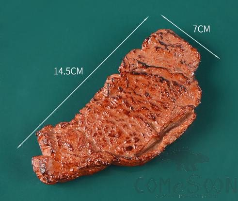 Simulation Tableware Model--Pan Fried Steak,PVC,14.5*7cm
