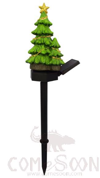 Solar Christmas Tree Lamp, Resin,+Plastic, 43*11*8.5cm
