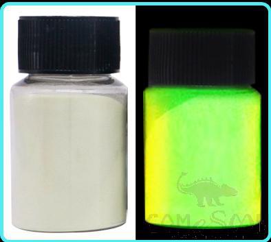 Long-Lasting High Brightness Luminous Powder, Yellowish Green 30g