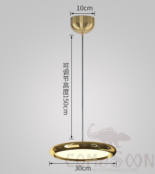 Small Pendant Light, High-End Plating + Stainless Steel Chassis, Small Single Head 20Cm