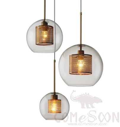 Small Pendant Light, Metal Plating + Glass, Φ250*H430Mm