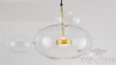 Small Chandelier, Metal+Glass, ∅40Cm
