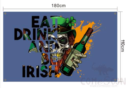 Day Of The Dead Background Decorated With Flags,Polyester Cloth,180*100cm