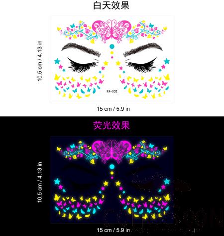 Holiday Glow-In-The-Dark Tattoo Stickers,Transfer Sticker,10.5*15cm
