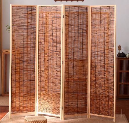 Carbonised Screen With Original Wood Colour Frame, 180 * 50 * 12cm