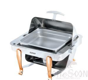 Single Square Chafing Dish With Gilt Legs, 4.8L, L500*W470*H420mm