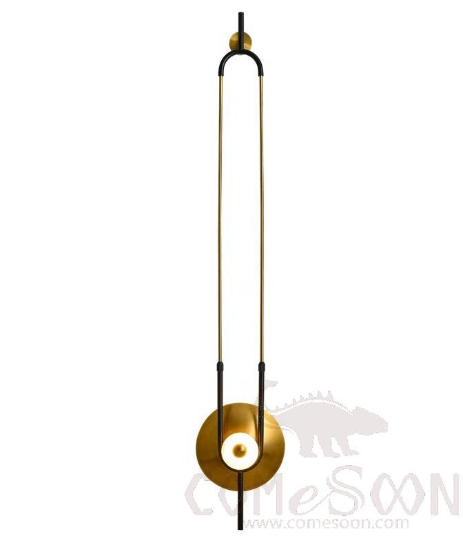 Wall Lamp, Iron Electroplated Bronze + Black + Lucite, Ø250*H950-1150Mm Adjustable