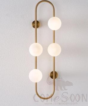Wall Lamp, Iron + Glass, Φ24*H72Cm