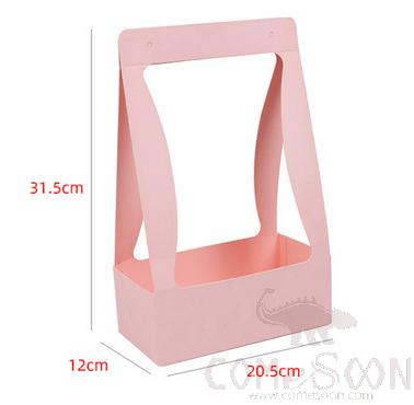 Hand-Held Flower Packaging Box， Paper， 20.5*12*31.5cm，Pink