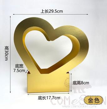 Heart Shaped， Cardboard， 29.5*7.5*30cm，Gold