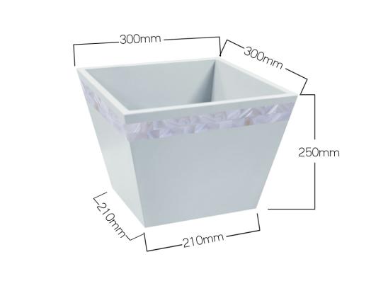 Helengeli  Trapezoidal Dust Bins With Acrylic Liners，Resin+White shelll，L30*W21 *H25cm