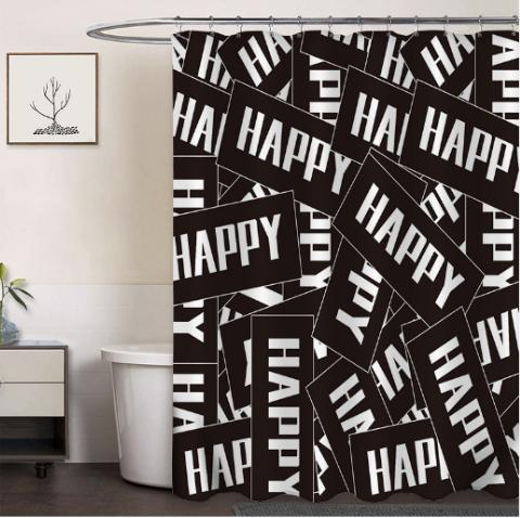 Clothprintedshowercurtain
HaPPy