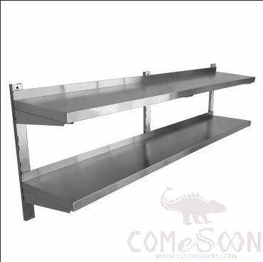 SS wall mounted shelf - 2 layers, 2600*300*300mm