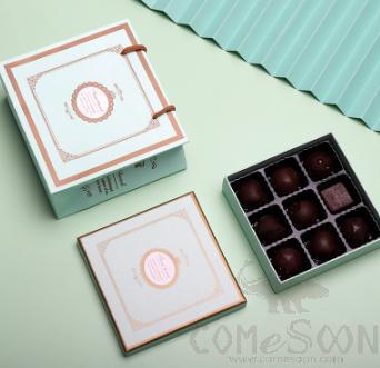 Chocolate Box，Cardboard + Plastic，Blue，L12.5*W12.5*H4cm