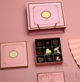 Chocolate Box，Cardboard + Plastic，Pink，L12.5*W12.5*H4cm