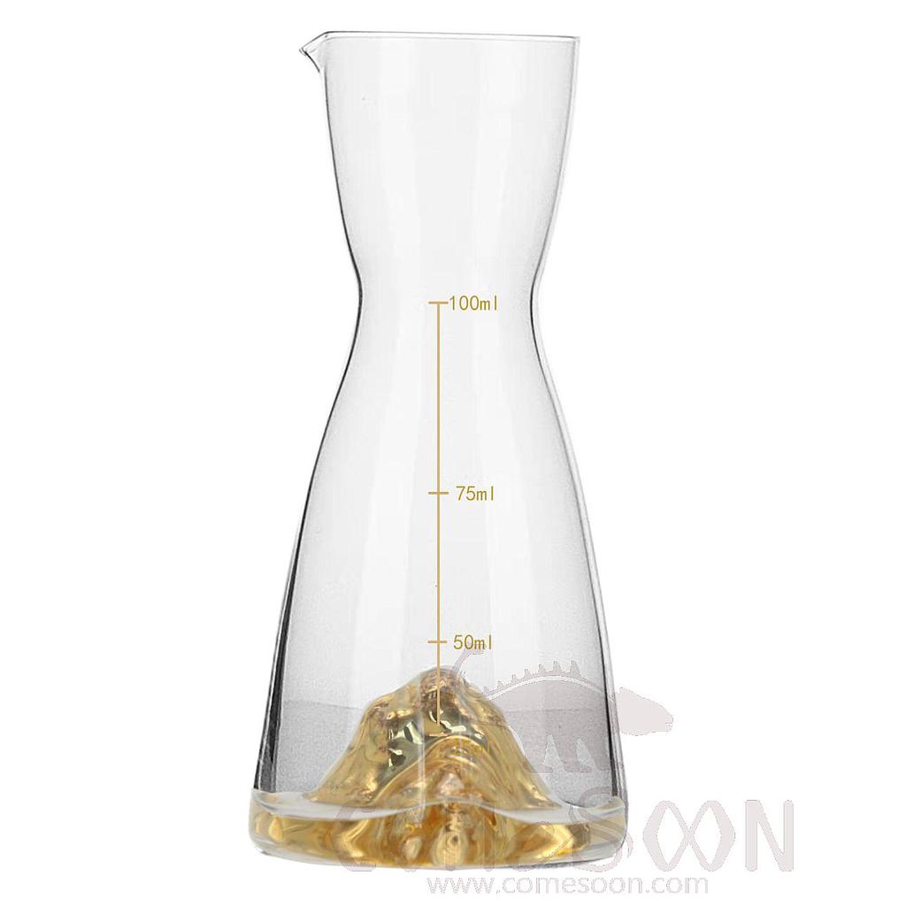 IRIS Series Snowy Mountain Wine Dispenser With Gold Base，250ml