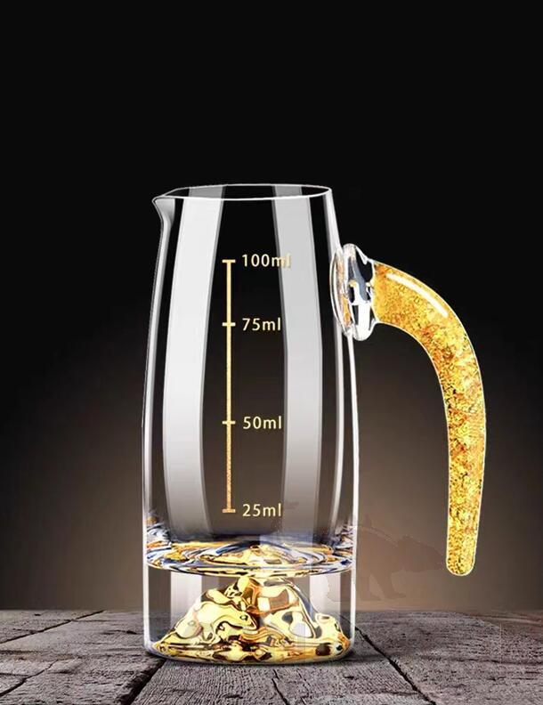YJ Series Gold Mountain Gold Foil Decanter, 100ML