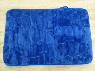 Deep Stone Pattern Floor Mat-Dark Blue,Dacron,45*70cm