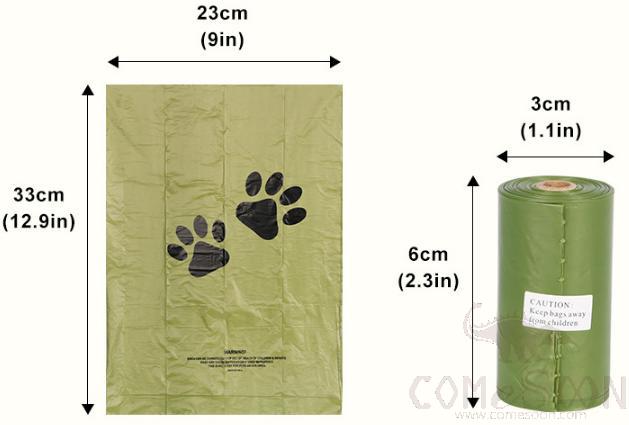 8 Rolls Of Horizontal Pet Bag,13.63*6.4*6.1cm