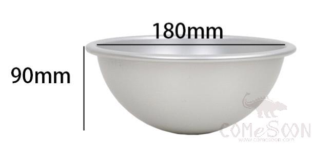 Half Sphere for Frozen Cake, Aluminum Alloy, D180mm*H9.0mm