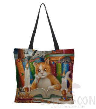 Oil Painted Cat  Bag, Mao -61