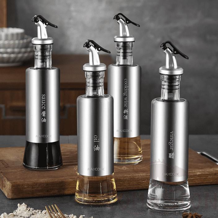 Maxcook Glass Oil Bottle Set (320ml*4Pcs)