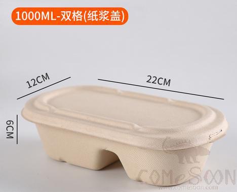 Biodegradable disposable lunch box,1000ml,12*22*6cm