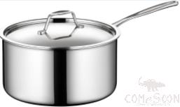 Tri-Ply Steel Tall Sauce Pan, Outer 430， Medium Aluminum， Inner 304， Φ180*H110*T2.5mm